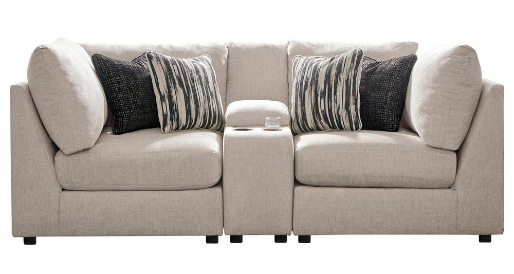 Kellway 3-Pc Bisque Fabric Modular Loveseat