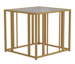 Zareen Clear Glass/Matte Brass Metal End Table