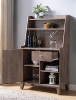 Janey Hazelnut Wood Baker's Cabinet with Multiple Storages