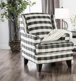 Patricia Ivory Chenille Stripe Chair