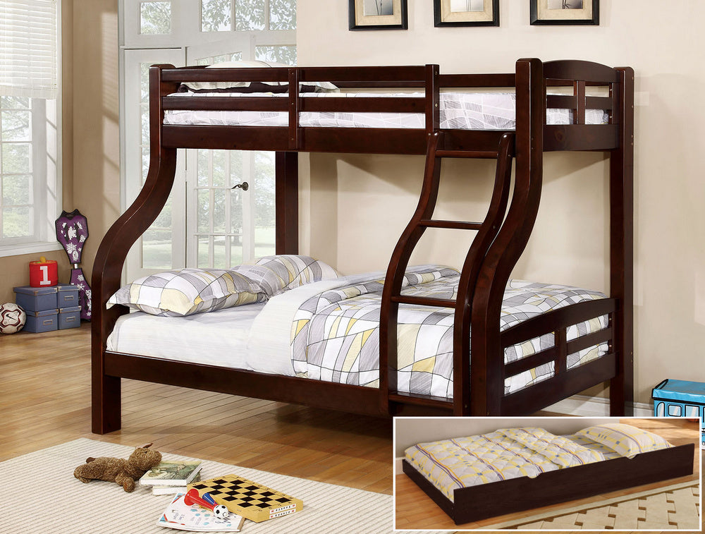 Solpine Walnut Twin/Full Bunk Bed (Oversized)