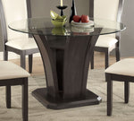 Manhattan Gray Round Dining Table w/ Glass Top