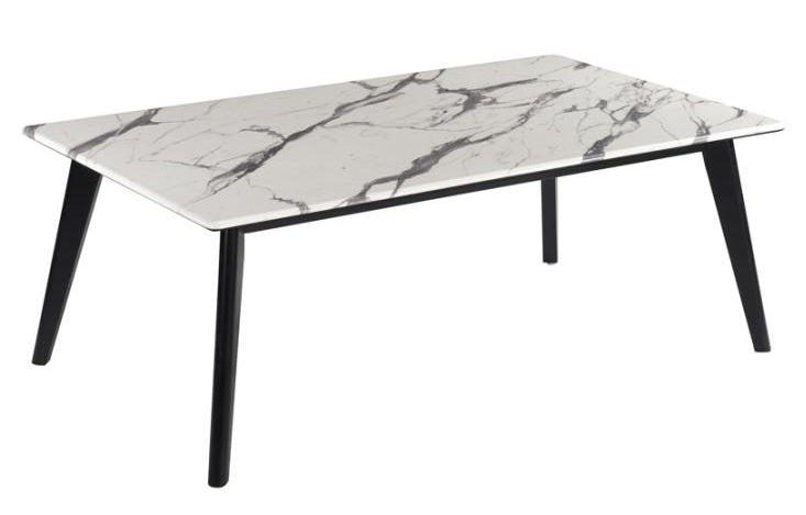 Mirjam Versilla Faux Marble/Black Wood Coffee Table