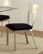 Nova Contemporary 2 Silver & Black Side Chairs