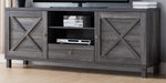 Trina Distressed Grey Wood TV Stand with 2 Cabinets