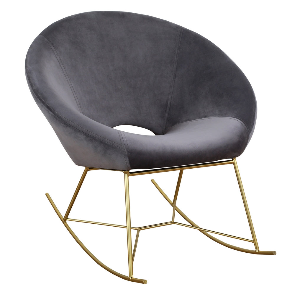 Nolan Contemporary Grey Velvet Rocking Chair