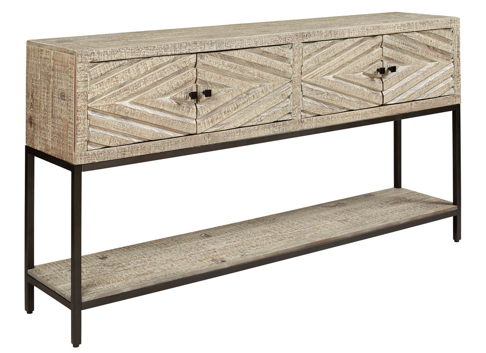 Roanley Distressed White Console Sofa Table