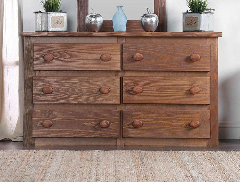 Lea Mahogany Solid Pine Wood Dresser