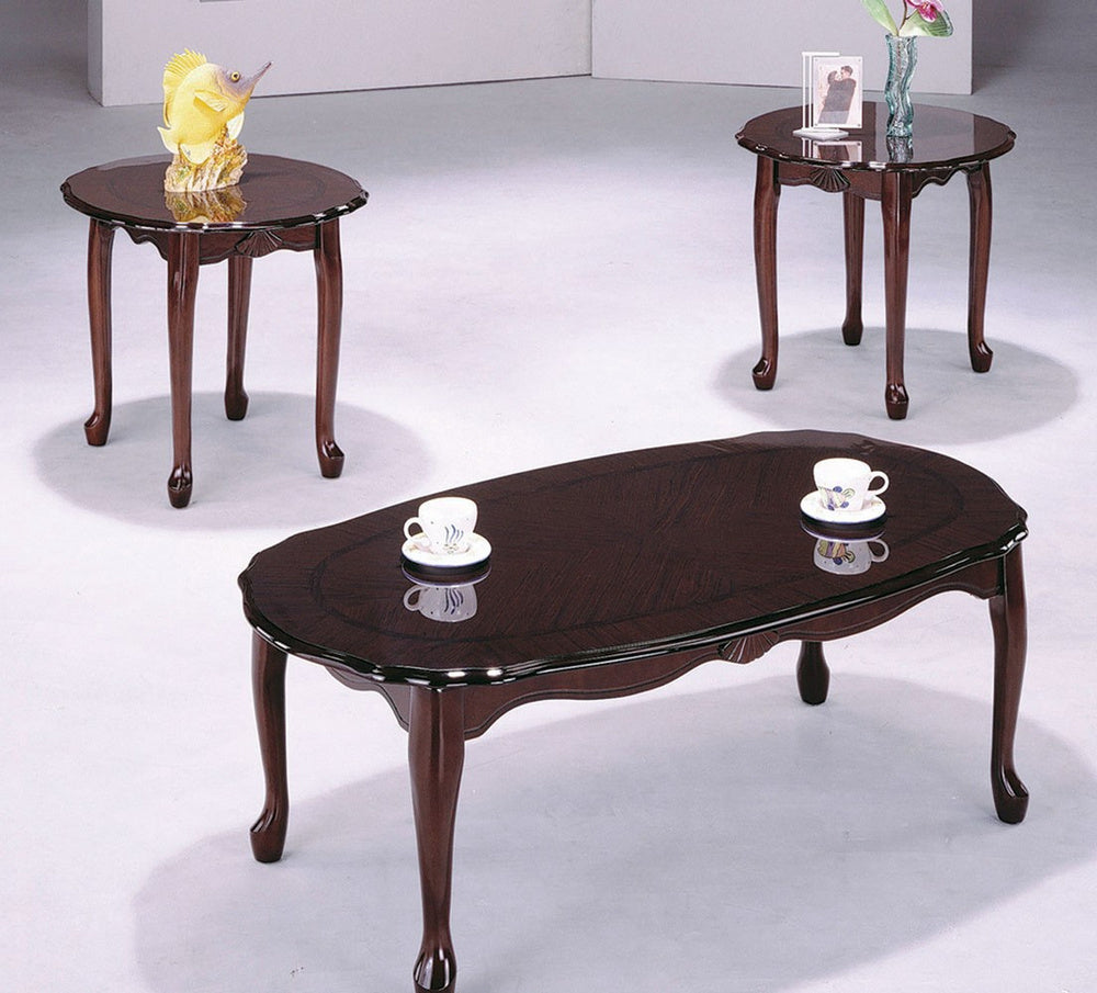 Anna 3-Pc Cherry Wood Table Set