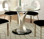 Valo Contemporary Silver Round Dining Table