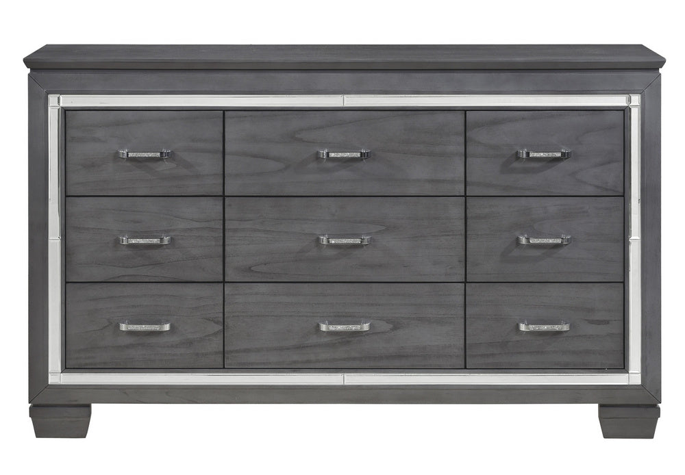 Allura Gray Wood Dresser with Alligator Embossing