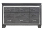 Allura Gray Wood Dresser with Alligator Embossing