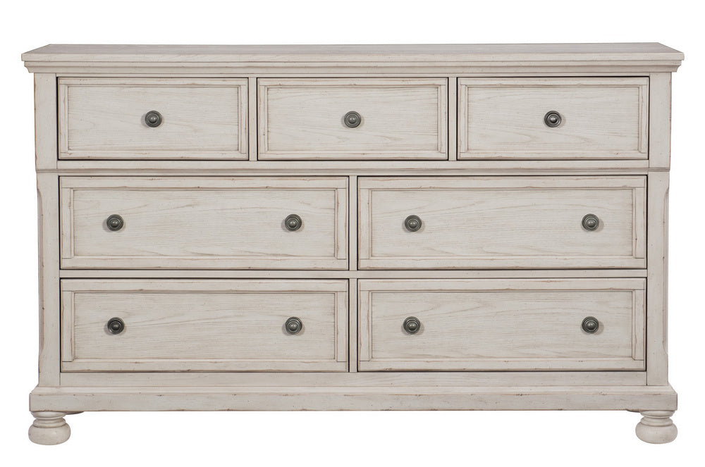 Bethel Antique White Wood 7-Drawer Dresser