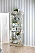 Carrollton Chrome Wood/Glass Curio Cabinet