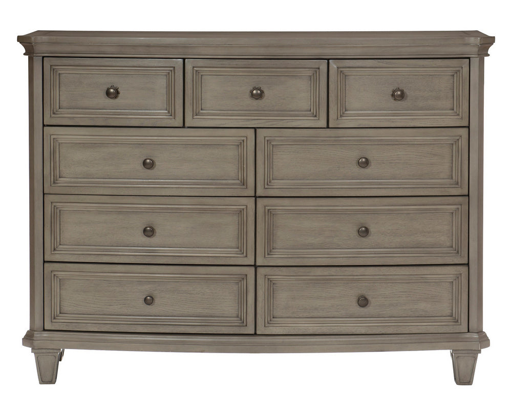 Vermillion Gray Cashmere Finish Wood 9-Drawer Dresser