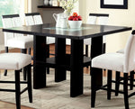Luminar Black Wood/Glass Counter Height Table