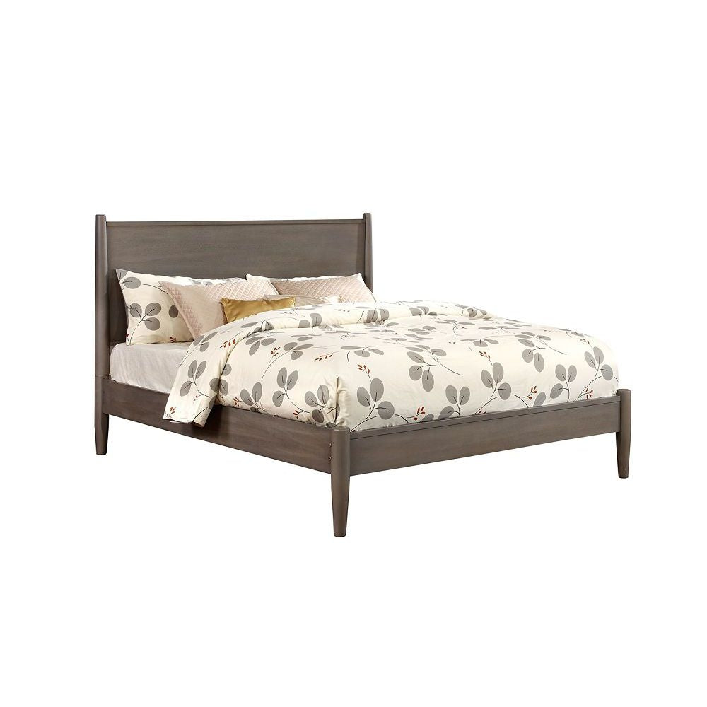 Lennart I Gray Wood Cal King Bed (Oversized)