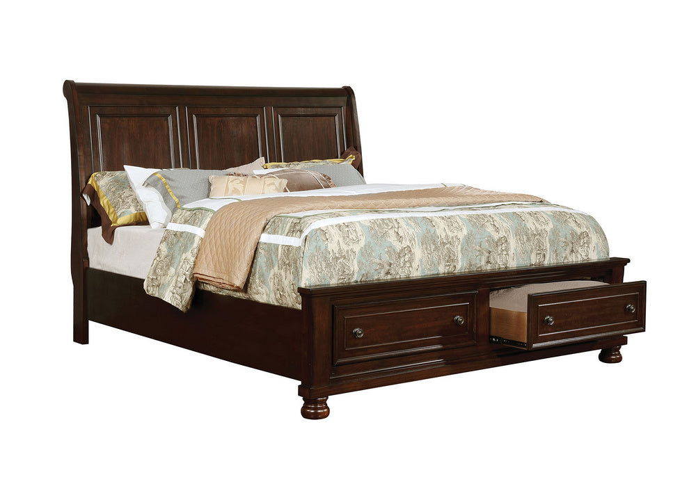 Castor Brown Cherry Cal King Bed (Oversized)