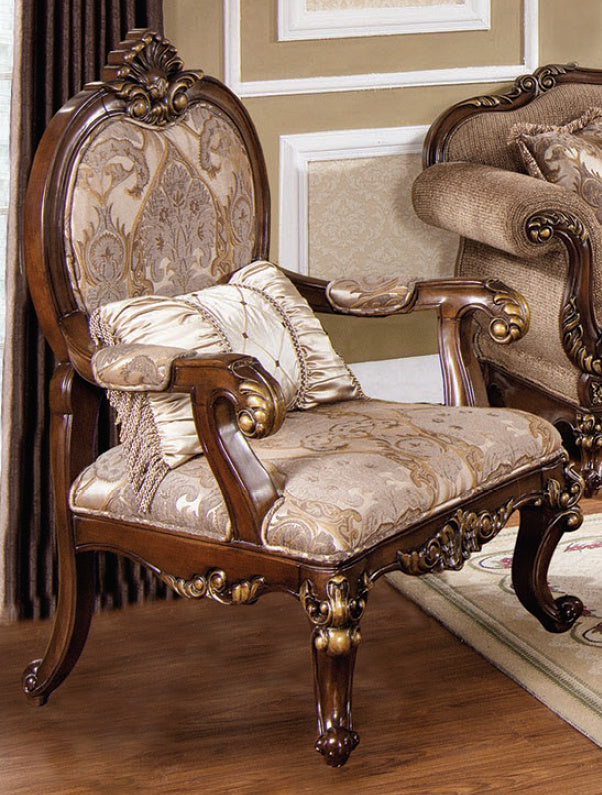 Flavia Hazelnut Jacquard Chenille Chair