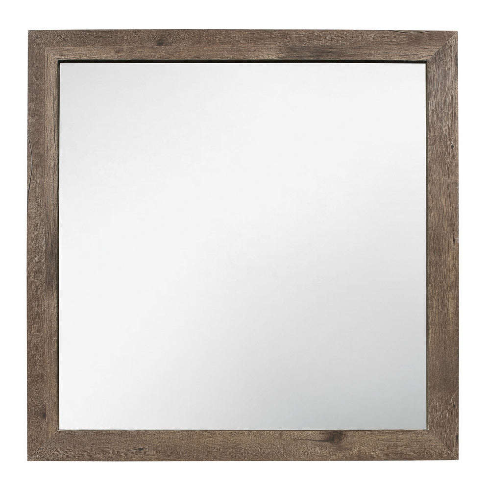 Mandan Weathered Pine Wood Frame Dresser Mirror