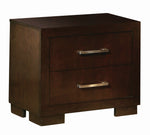 Jessica Cappuccino Wood 2-Drawer Nightstand