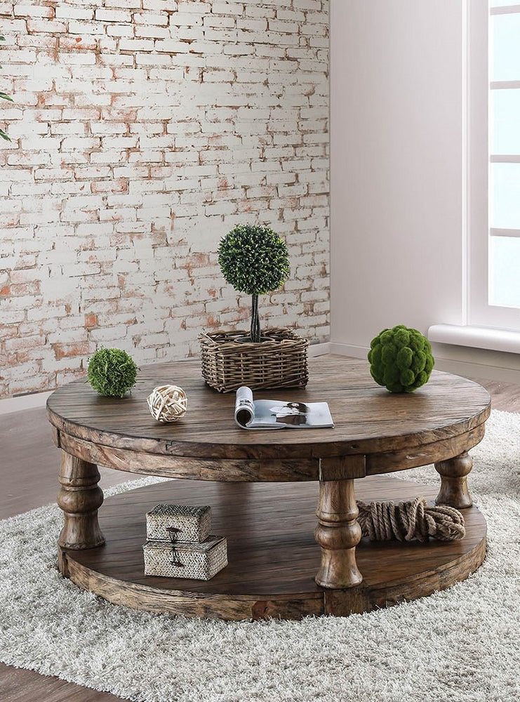 Mika Antique Oak Wood Coffee Table