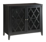 Ceara Black Wood Console Table with 2 Doors