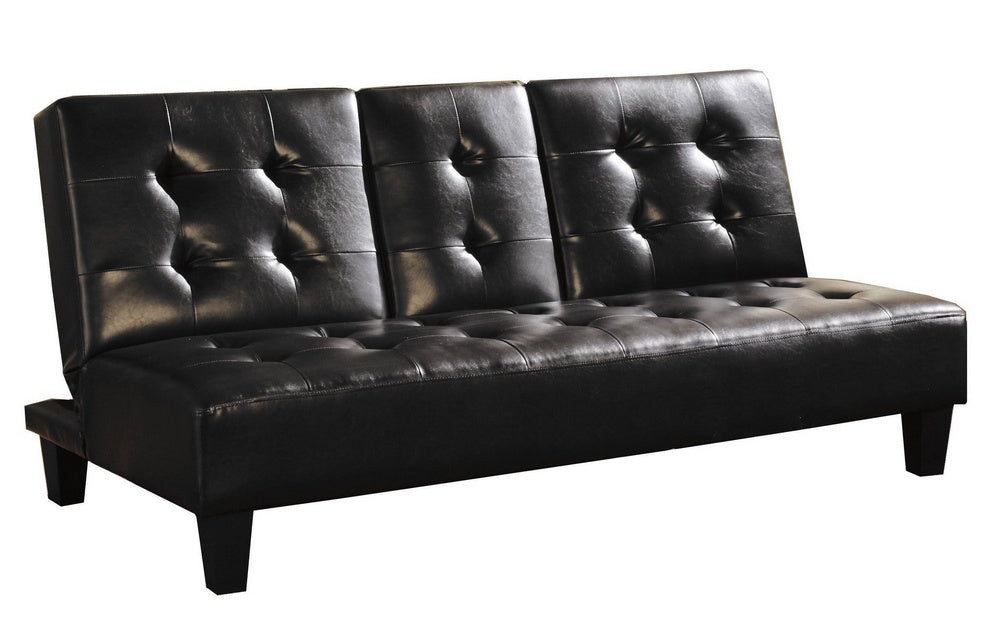 Verano Black Faux Leather Click-Clack Sofa Bed – Aetna Stores