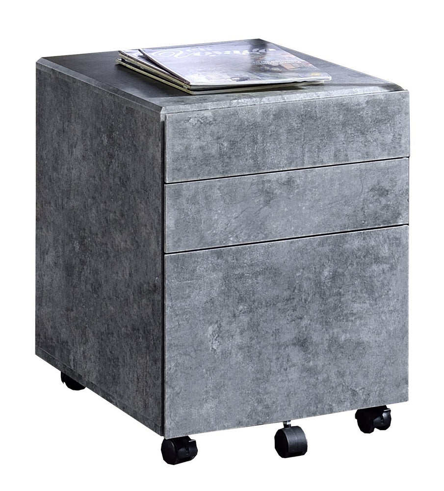 Jurgen Faux Concrete Finish/Wood File Cabinet