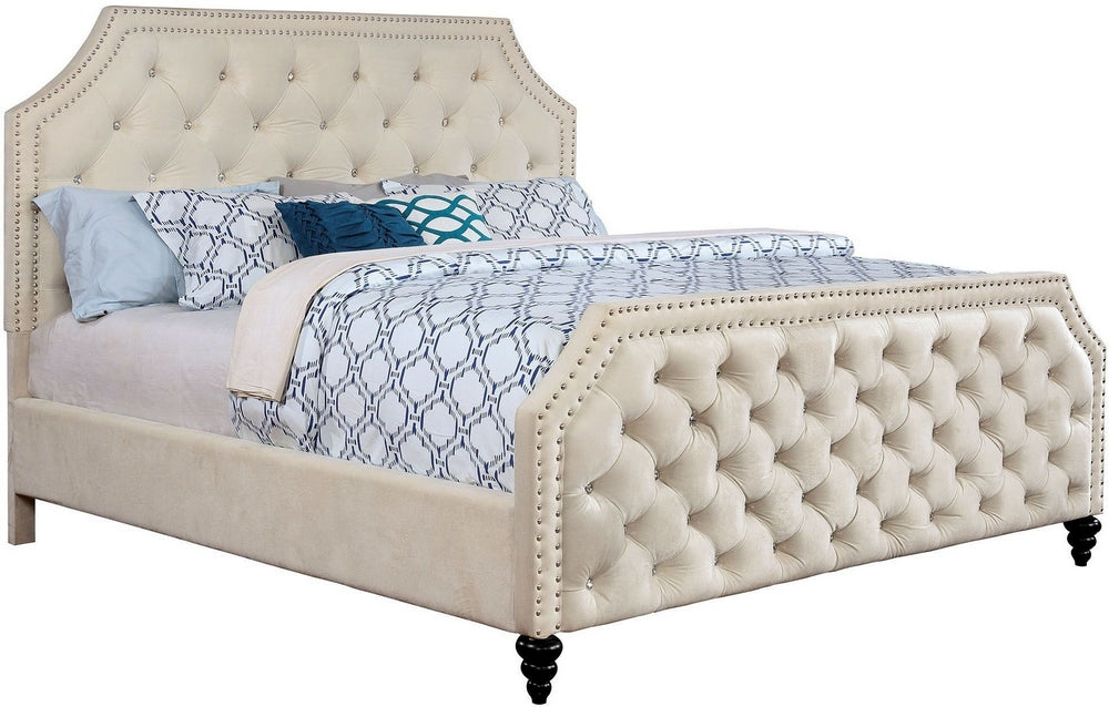 Claudine Beige Cal King Bed (Oversized)