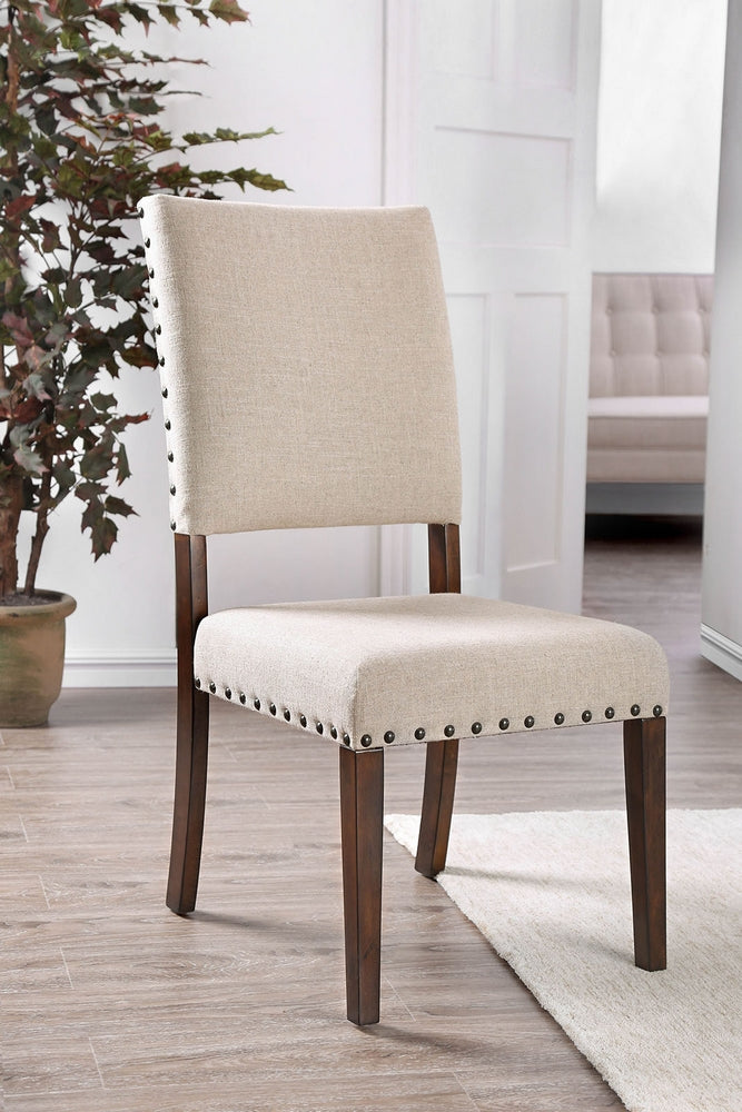 Aurora Solis 2 Ivory/Brown Cherry Side Chairs