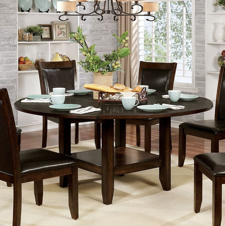 Maegan I Brown Cherry Wood Round Dining Table