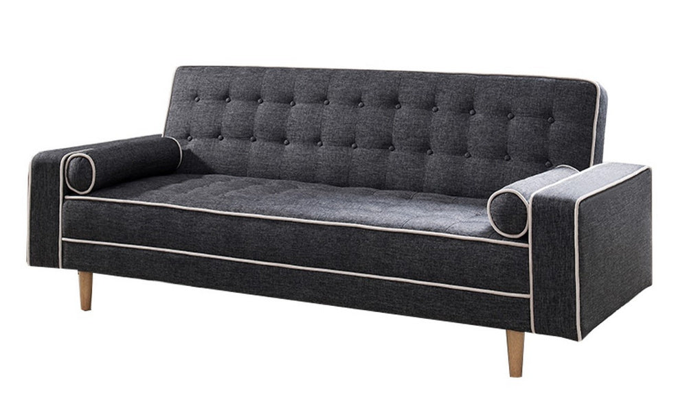 Castiel Gray Linen Fabric Click-Clack Sofa Bed