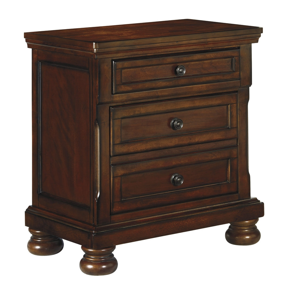 Porter Rustic Brown Wood 2-Drawer Nightstand