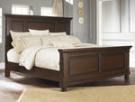 Porter Rustic Brown Wood King Panel Bed