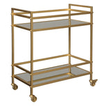 Kailman Mirrored Glass/Gold Metal Bar Cart