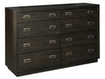 Hyndell Dark Brown Wood 8-Drawer Dresser