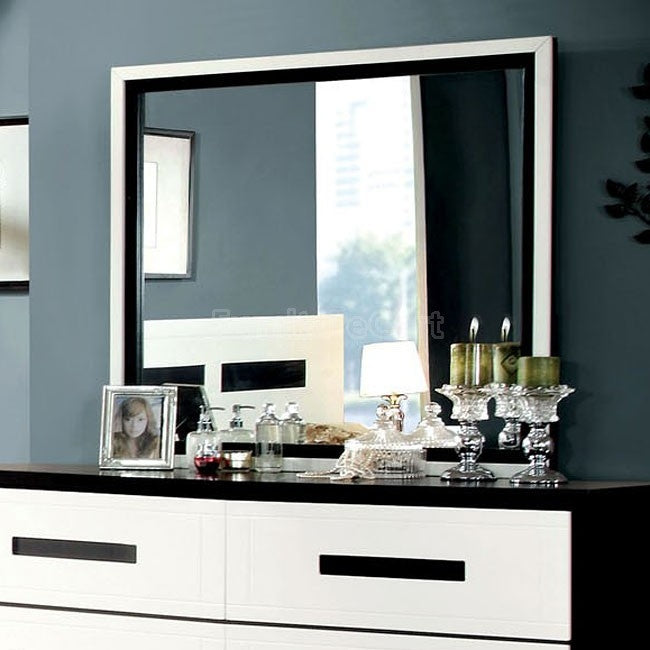 Rutger White/Black Wood Frame Mirror