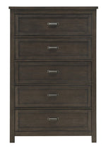 Hebron Dark Cherry Wood 5-Drawer Chest