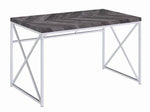 Grimma Rustic Grey Herringbone Wood/Metal Writing Desk