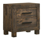 Woodmont Rustic Golden Brown Wood 2-Drawer Nightstand