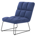 Xaawo Midnight Blue Velvet/Black Metal Accent Chair