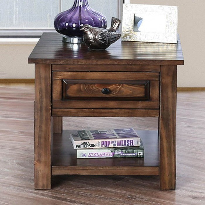 Annabel Walnut Wood End Table with Storage