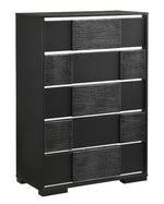 Blacktoft Contemporary Black Wood 5-Drawer Chest