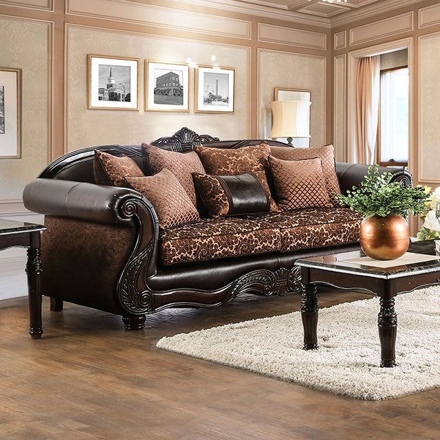Elpis Brown Chenille 2-Seat Sofa (Oversized)