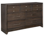 Brueban Gray Wood 7-Drawer Dresser