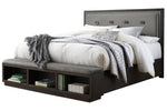 Hyndell Dark Brown Queen Storage Bed