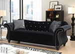 Jolanda Black Flannelette Sofa (Oversized)