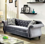 Jolanda Gray Flannelette Glam Sofa (Oversized)