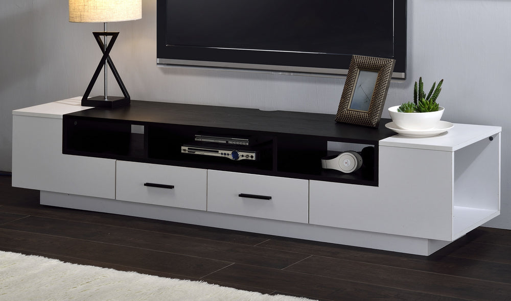 Armour White/Black Wood 2-Drawer TV Stand